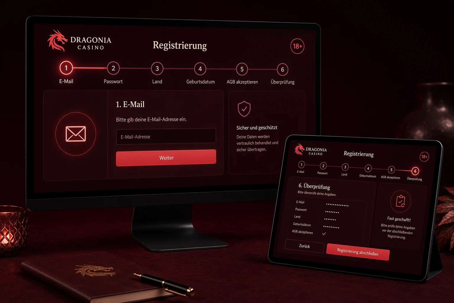 Bei Dragonia Casino anmelden: allgemeiner Ablauf für Nutzer